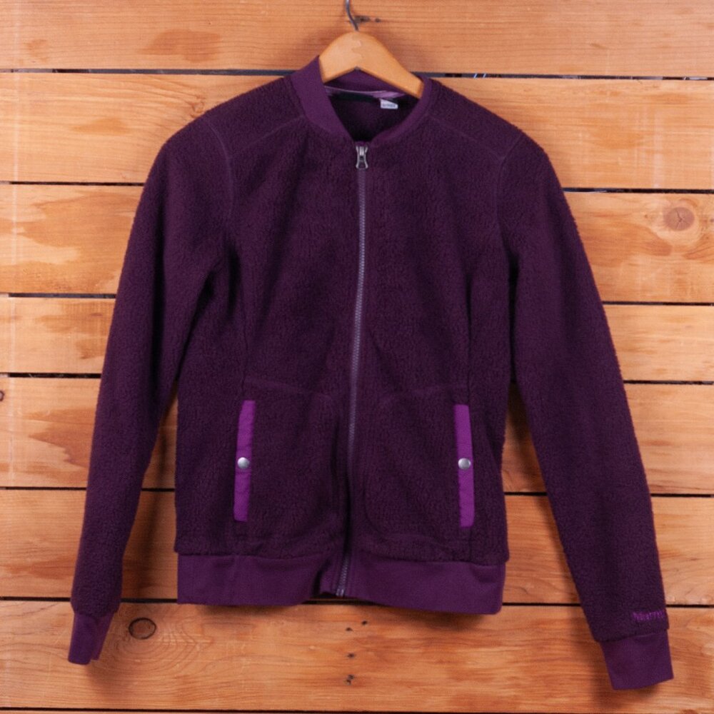 Marmot Fuzzy Pile Fleece Jacket in Burgundy - Women's XS